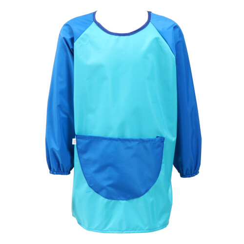 2St Blauwe Polyester Kinderkunst Schorten Waterafstotend En Ademend