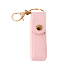 DESIGNICE Lippenbalsam-Halter-Schlüsselanhänger, leichtgängiger Reißverschluss, langlebiges Design, Rosa