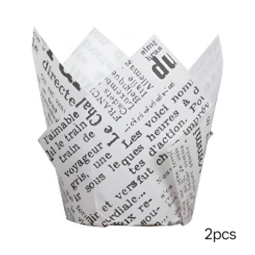 ACDANC θήκες για cupcakes με τουλίπες, λευκές, jumbo, 100 τεμάχια