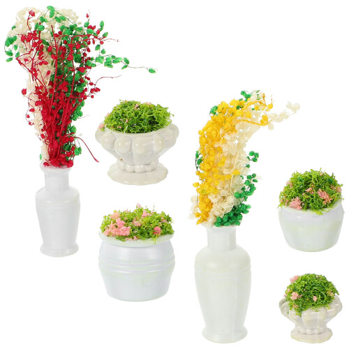 12Pièces Décorations Mini Plantes Pour Maquettes Décor Coloré Durable
