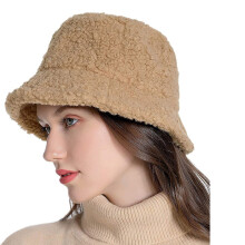 Cappello a secchiello peloso da donna, cappello invernale vintage cloche, caldo cappello da pescatore da esterno in finta lana