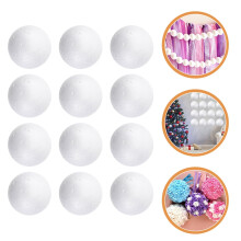 12 buc. materiale de lucru, bile de spumă albă cu diametrul de 3,5 inch pentru proiecte DIY