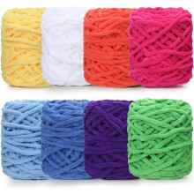 8 écheveaux de fil chenille épais, doux et moelleux, compatible avec le crochet/tricot, pour couvertures, écharpes, gants, loisirs créatifs