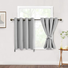 Room Darkening Curtains Silver Grey 52x30" 2 Panels