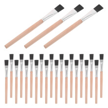 60Pcs Kids Painting Brush Set Nylon Flat Wood Handle Beige for Crafts