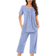 Sraith 2 phíosa le Pant Capri, Muineál Henley, Muinchille Gearra agus Pócaí do Mhná, Sraith Pitseámaí Samhraidh