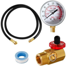 Air Tank Repair Kit with Safety Valve, 0-200 PSI Gauge,