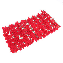5Pcs Red Balcony Privacy Fence Faux Flower Trellis Durable Pe Fabric