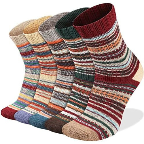 Men's Wool Thermal Crew Socks 5 Pairs