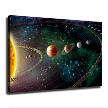 Väggkonstposter med solsystemet (3048 cm) – Planetarisk rymddekoration för barnrum, sovrum, astronomipresenter – Utan ram
