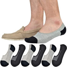 Chaussettes invisibles authentiques pour hommes, chaussettes basses en coton avec semelles antidérapantes, idéales pour les mocassins et les