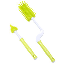 2Sets Home Use Yellow Silicone Feeding and Pacifier Cleaning Brush Set