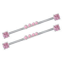 8Pcs Pink Titanium Industrial Ear Piercing Jewelry for Women Cartilage