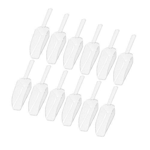 24Pcs Plastic Ice Cube Scoop - Clear Spoon for Candy, Flour and Grains