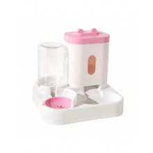 Dispensador y comedero automático de agua para gatos por gravedad (1 unidad) - Diseño de una sola pieza, gran capacidad y a prueba de derrames.