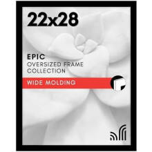Cadre pour affiche noir 22 x 28 po avec plexiglas poli – Bois d'ingénierie, affichage vertical/horizontal – Compatible avec la collection Epic