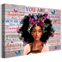 Affiche murale vintage sur toile représentant des femmes afro-américaines et ornée de citations bibliques – 30 x 40 cm, encadrée, cadeau