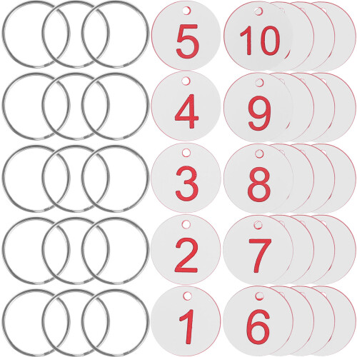 150Sets Praktische Wit Nummertags Met Ijzeren Ophangring