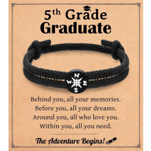 2025 Graduation Gifts for Him – Inspirational Compass Bracelet for Men, Boys, Grandson, Son, Nephew, Friends – Compatible with All Graduations