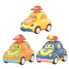 3 stuks druk- en rijauto's in schattige vorm, babyauto's met druk- en schuifmechanisme, speelset voor baby's, combinatiemodel 1