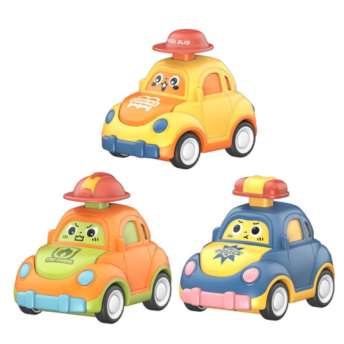 Conjunto com 3 carrinhos de bebê de apertar e usar – Formatos fofos