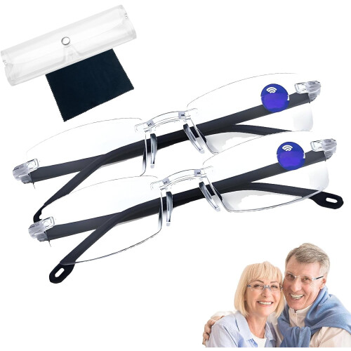 Lunettes de lecture Blue Ease Optics Clear à zoom automatique