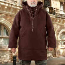 Herren-Wollmantel, Winterjacke, Freizeitjacke, Unifarben, Übergröße, Braun, XXXXL
