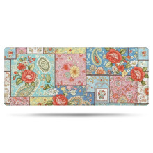 Χαλί μπάνιου Pioneer Flower Floral, αντιολισθητικό χαλάκι μικροϊνών με επένδυση από