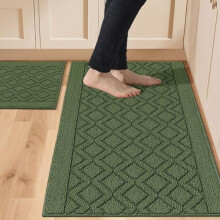 Tapis de cuisine, ensemble de 2 pièces, 122 x 51 cm et 76 x 51 cm, vert