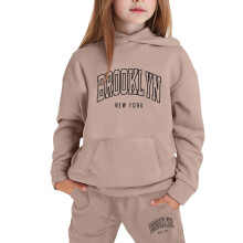 Conjunto de sudadera con capucha y pantalón para niños Ediodpoh, chándal liso de manga larga para niños y niñas, color caqui, de 3 a 4 años,