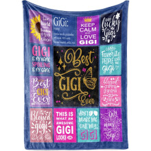 Gigi-heittohuopa 60"x50" isoäidille, äitienpäiväksi, syntymäpäiväksi ja lastenlapsille kauniilla kuviolla ja pehmeällä tekstuurilla