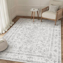 Grey 4x6 Vintage Washable Area Rug