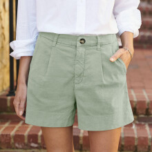 Bermudashorts i stretch-twill til dame, elastisk midje, chinoshorts i avslappet stil til sommer – kompatibel med denimstil, under 10 dollar. Salg.