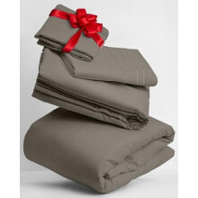 Tweepersoonslakenset (Twin XL) - 3-delige Iconic Collection, Hotel Luxury, verkoelend en extra zacht, kreuk-, kleur- en vlekbestendig (taupe)