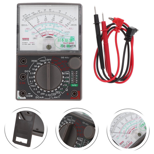 OUNONA Analog Multimeter for Voltage Current and Resistance Testing High Precision Portable Black Design