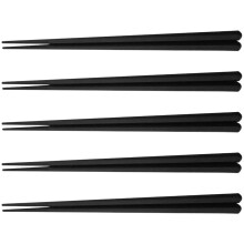 5 Pairs Black Pointed Tip Non- Reusable Easy to Clean PP Chopsticks for Home Kitchen Dining 8.76x0.28x0.28in