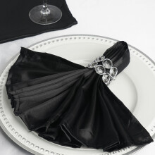Naipcíní Dinnéir Satin Dubh BalsaCircle50 Píosa20" do Pháirtí Bainise