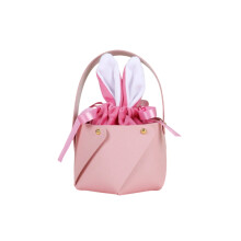 Hasenohren-Handbeutel für die Ostereiersuche – Geschenktasche aus PU-Leder mit Kordelzugverschluss für Partys oder als Geschenk