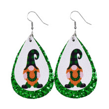 Orecchini a perno da donna a forma di goccia verde con stampa per il giorno di San Patrizio, orecchini a tema festivo per donna, accessorio per tutti