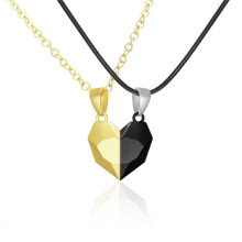 3D Liefdeshart Magneet Ketting Set met Wenssteen, Geschikt voor Kettingen voor Koppels & Vrienden