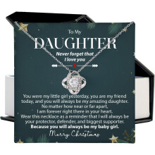 Collana con nodo d'amore per la figlia da parte del papà – Regalo sentito per San Valentino, laurea, compleanno, Natale – Adatta a tutte le