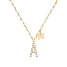 DESIGNICE Initialenkettingen voor dames, roestvrijstalen ketting met gouden accenten voor dames, duurzame en oxidatiebestendige letterketting voor