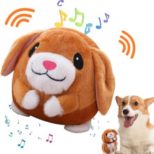 USB-oplaadbaar pluche varkentje met stuiterfunctie voor honden – interactief, wasbaar, piepend, geluidsgeactiveerd, geschikt voor kleine honden