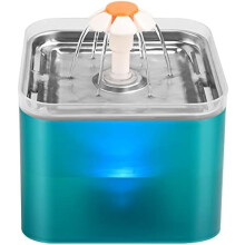 Fonte de água para gatos em aço inoxidável – Design de flor, fonte para animais de estimação em aço inoxidável 304 para gatos e cães de