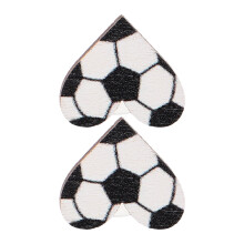 Pendientes de balón de fútbol con forma de corazón para mujer (1 par)