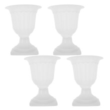 OUNONA jardinière murale demi-urne rustique en plastique blanc, lot de 4
