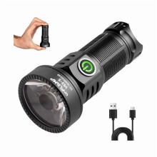 ZLC Hochleistungs-Taschenlampe, 2000 Lumen, ultraheller, kompakter und leistungsstarker LED-Scheinwerfer, USB-C-aufladbar, IP68 wasserdicht, 663 m
