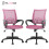 Pink Mesh Conference Chair with Arms Wheels Adjustable 1