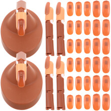 3Sets Verstelbare Nepnagel Vingers Manicure Oefenhand Plastic Bruin