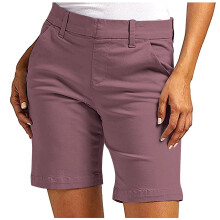 Dameshorts Casual, Løbeshorts til kvinder, Moderigtige dameshorts i twill med ensfarvet lomme, sommer og casual